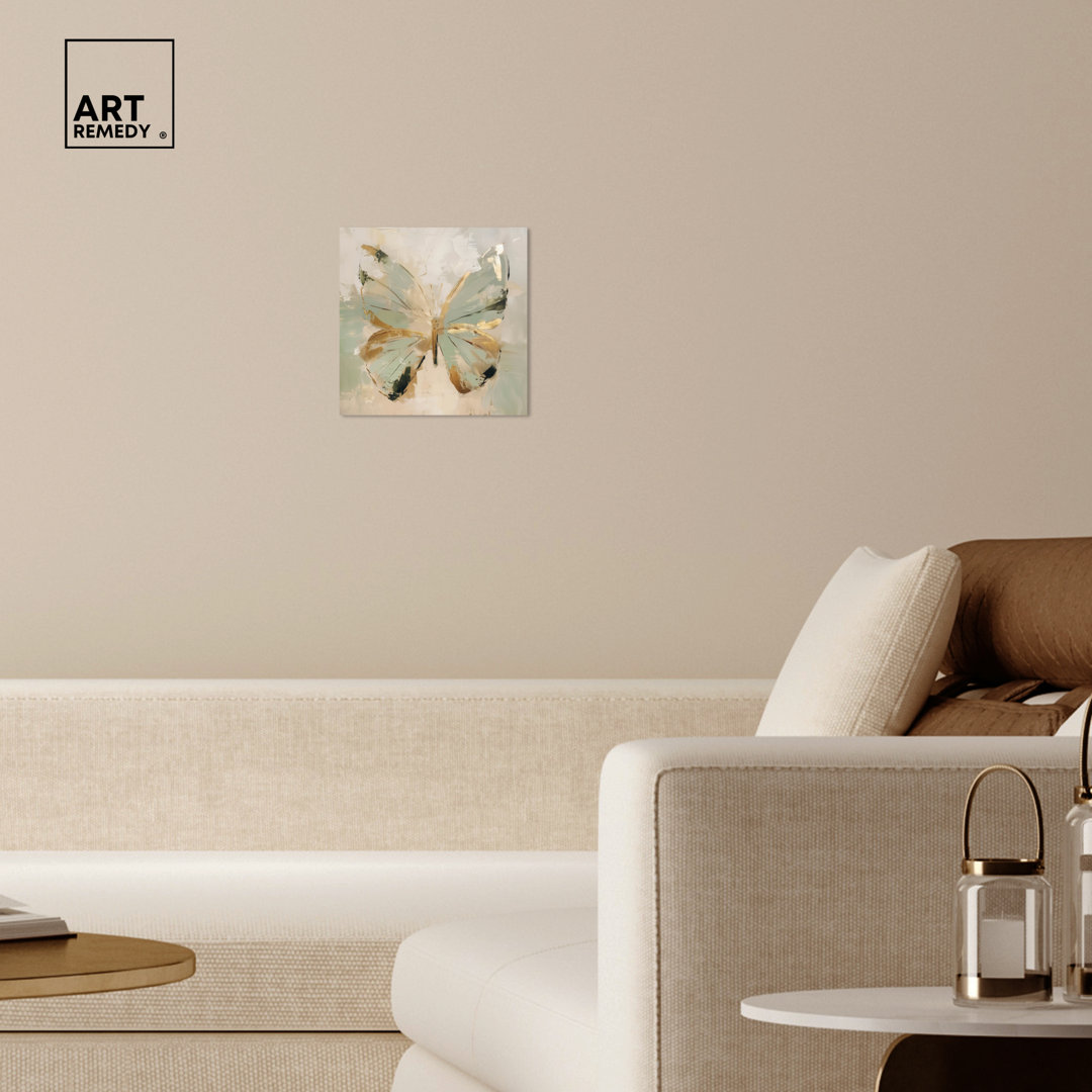 Sage Butterfly Colorful Wall Art by Art Remedy
